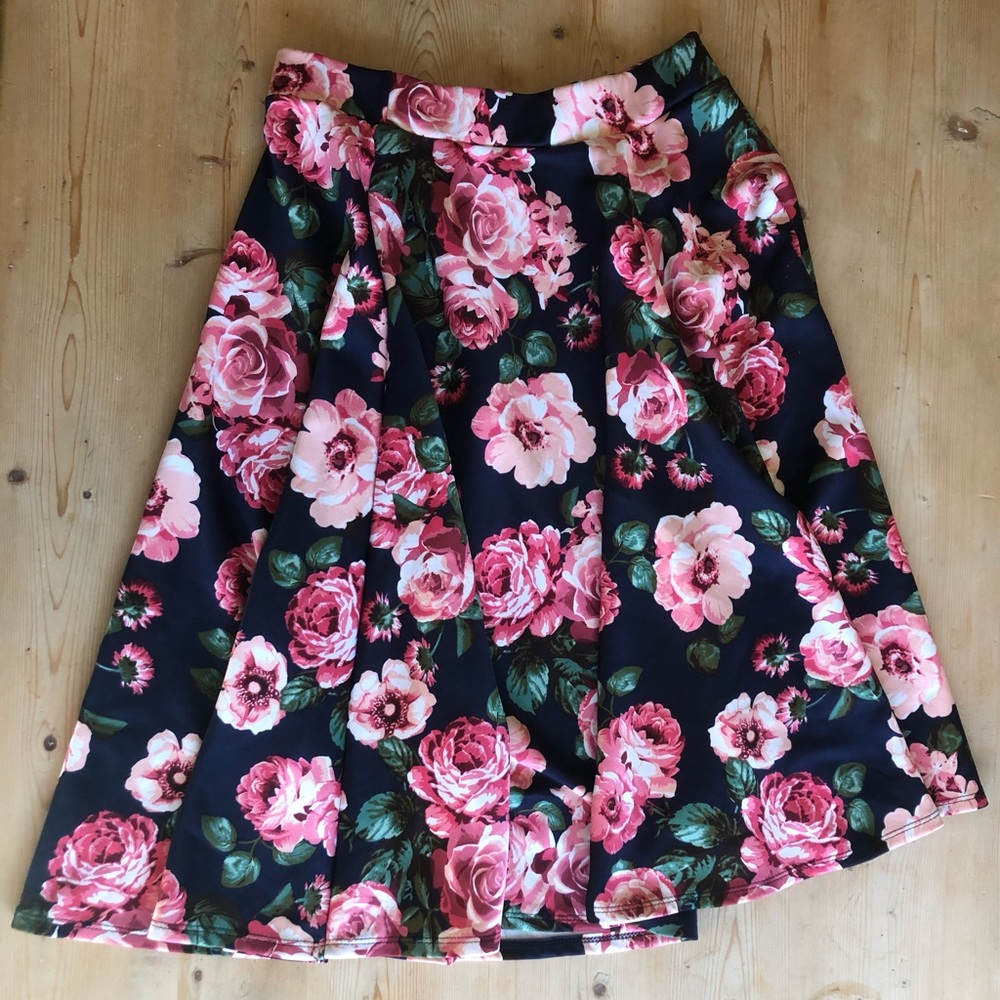 Chris and Carol Midi Rose Skirt